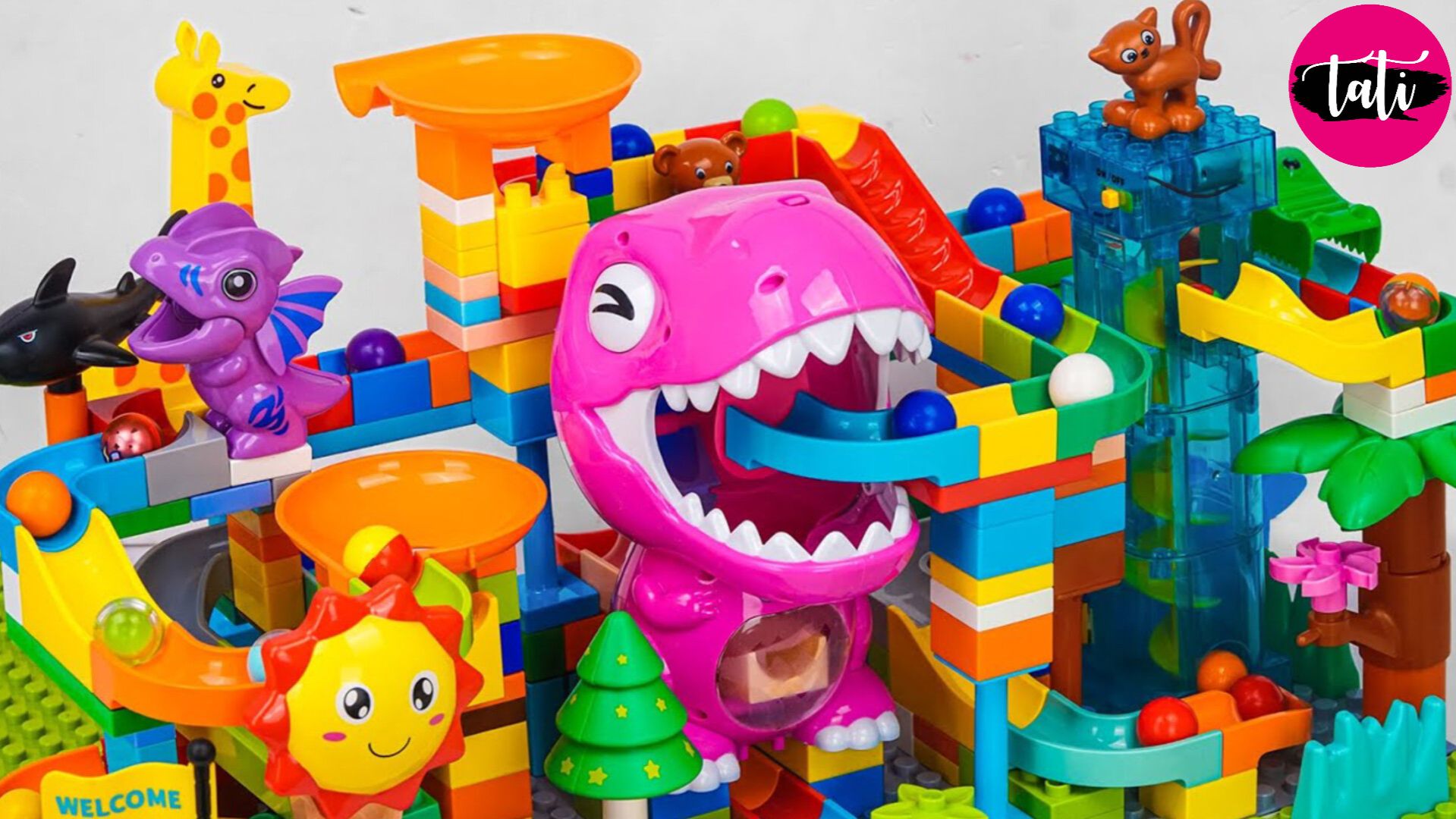 Играем в развивающий конструктор Марбл Ран и лего. Мультфильм для детей. ASMR АСМР смотреть онлайн