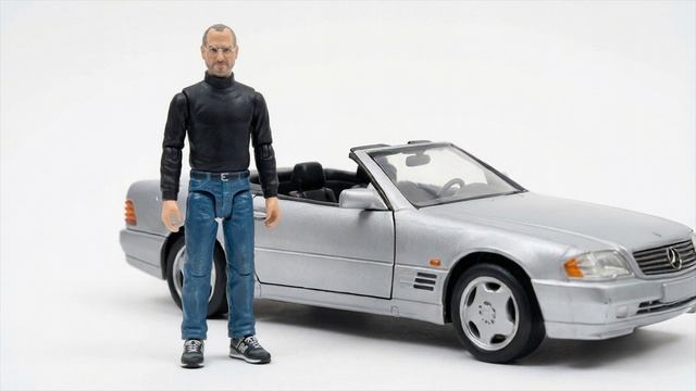 Мерседес без номеров — тачка Стива Джобса. AI-ролик (в стиле "робоцып") смотреть онлайн