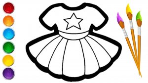 Мультик раскраска для детей и малышей. Новый сборник рисунков. Как нарисовать платье