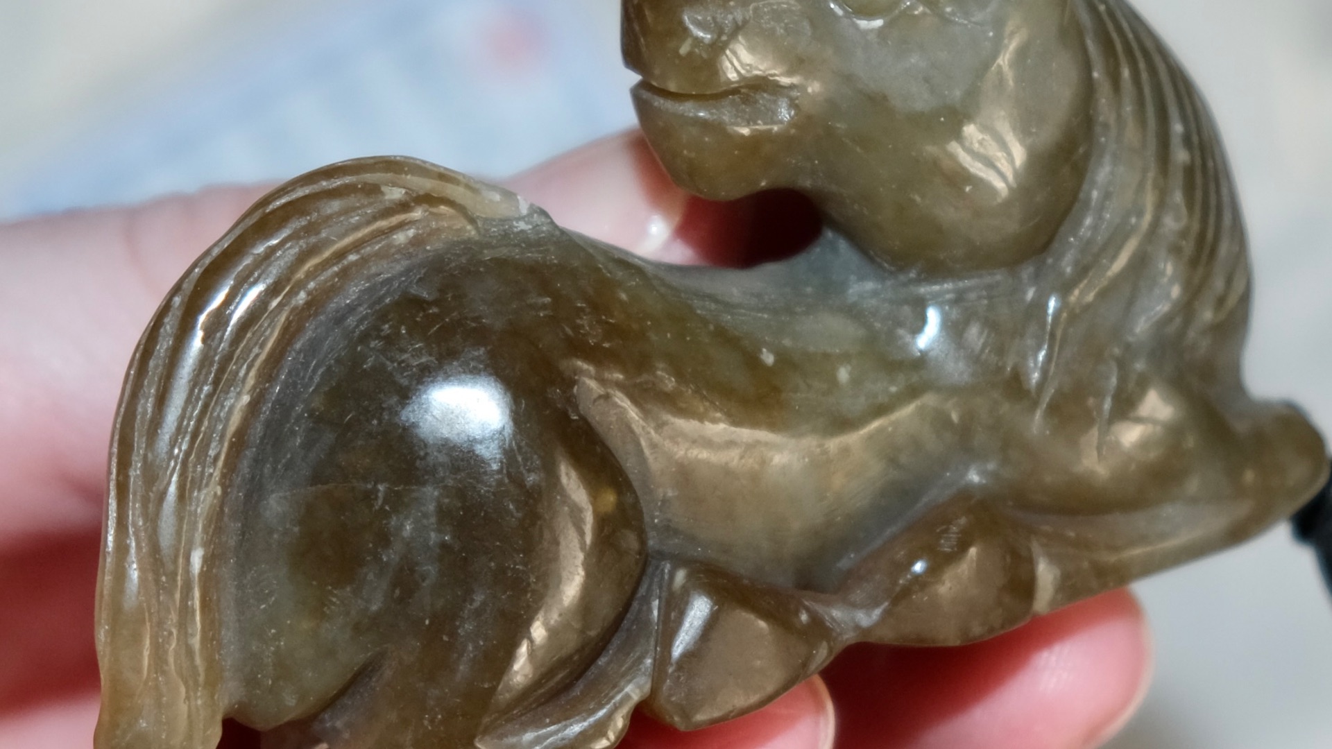 Нефритовый подвес _Лошадь/конь_ сертификат 1268