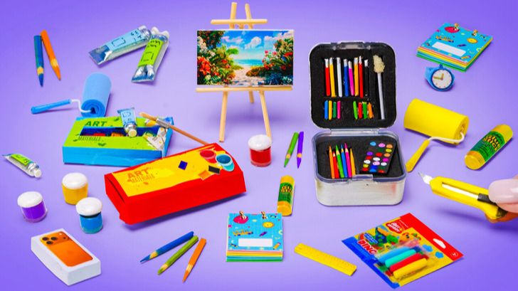 Миниатюрные школьные принадлежности 🎒 Поделки для детей