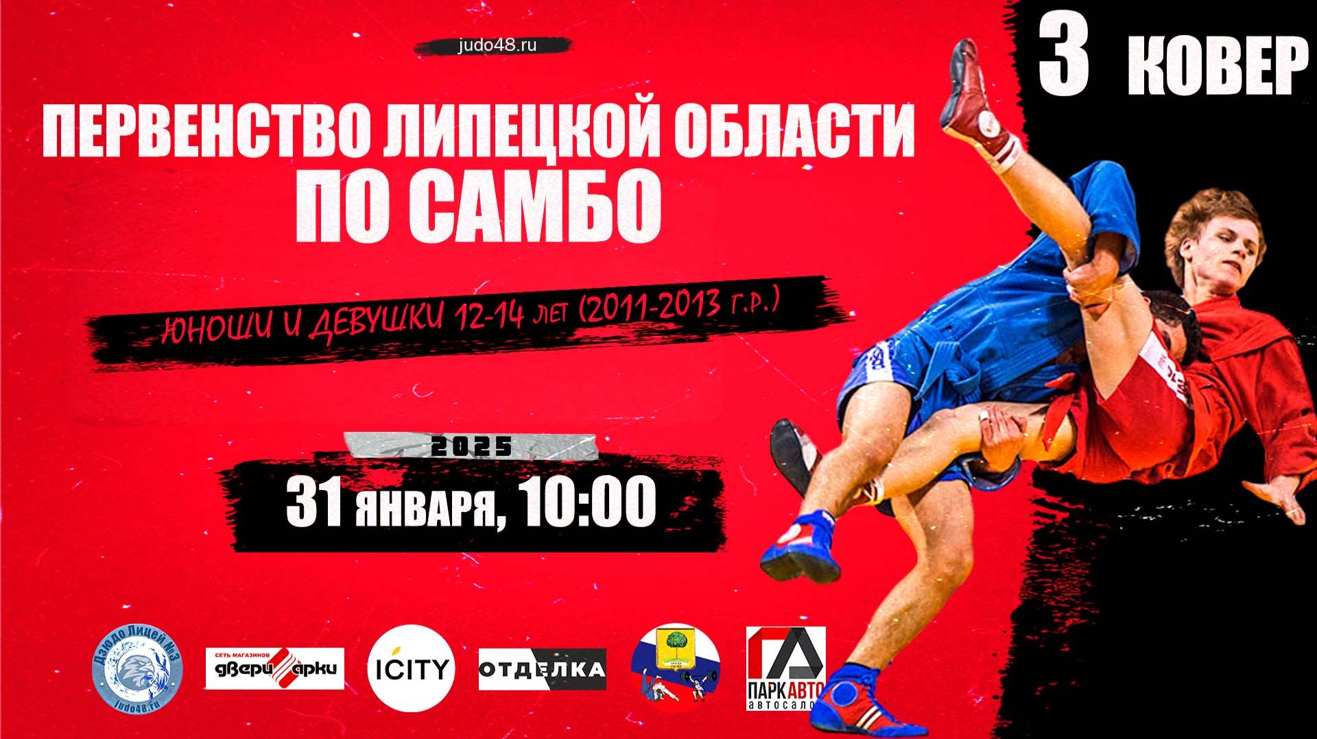 3 ковер. Первенство Липецкой области по самбо среди юношей и девушек 12-14 лет (06.02.2026) смотреть онлайн