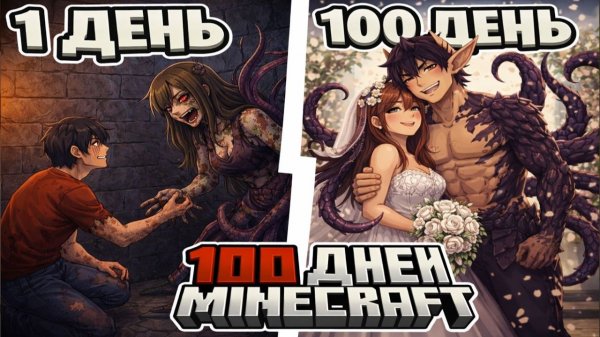 Я ПРОЖИЛ 100 ДНЕЙ С ДЕВУШКОЙ МУТАНТОМ В МАЙНКРАФТЕ
