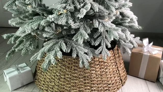 Разборная корзина для декорирования основания ёлки СОЛОМЕННАЯ СКАЗКА, водный гиацинт, 14425