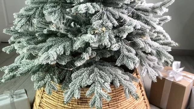 Разборная корзина для декорирования основания ёлки ЛЕСНОЙ ОБЕРЕГ, искусственный ротанг, 14318