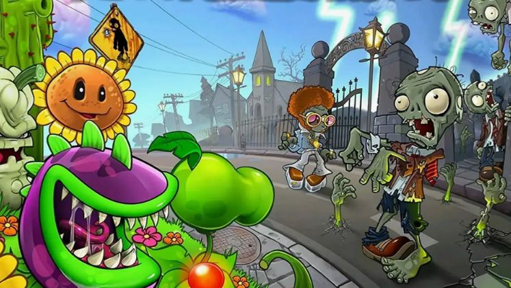 Растения падают на голову зомби. смотреть онлайн