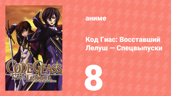 Код Гиас: Восставший Лелуш 8 спецвыпуск (аниме, 2008)