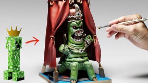 Как сделать Короля Криперов из Майнкрафта, диорама, лепка