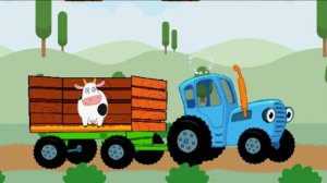 СИНИЙ ТРАКТОР ПО ПОЛЯМ