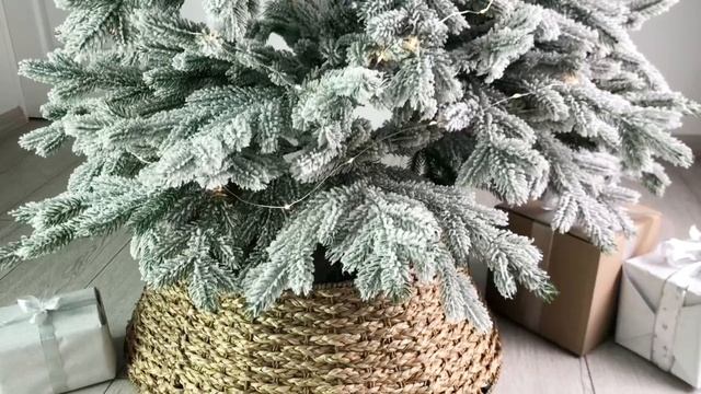 Разборная корзина для декорирования основания ёлки СОЛОМЕННАЯ СКАЗКА, водный гиацинт, 13396