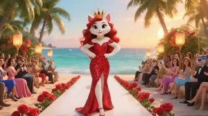 Милый котёнок пробует макияж впервые.