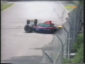 Формула 1. Авария Гашо на Гран-при Канады 1992 (субботняя квалификация)