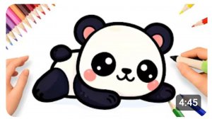 КАК НАРИСОВАТЬ ЛЕЖАЩУЮ ПАНДУ  в стиле кавайи  💟