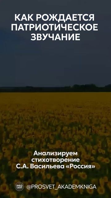 Анализируем стихотворение С.А. Васильева «Россия»