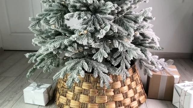 Разборная корзина для декорирования основания ёлки ВОТТЛЕД, водный гиацинт, 28х80 см, 13405