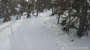 Шерегеш 2026: фрирайд со снегокатами, спуск 1