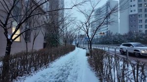 🇰🇷 Сеул, Корея - снежная прогулка из Балсана в аэропорт Кимпхо - зимняя атмосфера, раннее утро