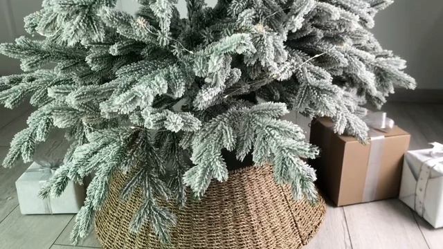 Разборная корзина для декорирования основания ёлки ЛЕСНАЯ ОГРАДА, джут, 23х60 см, 13401