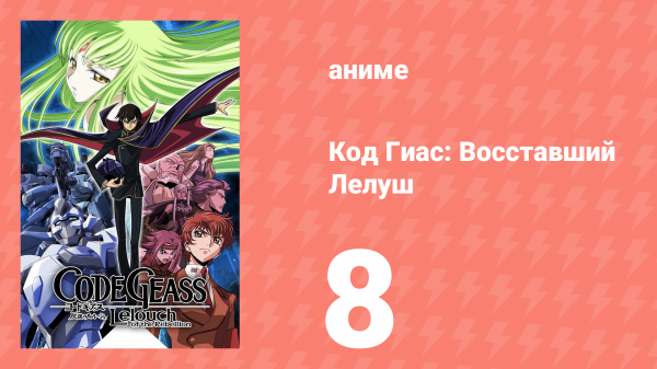Код Гиас: Восставший Лелуш 1 сезон 8 серия «Чёрные рыцари» (аниме-сериал, 2006)
