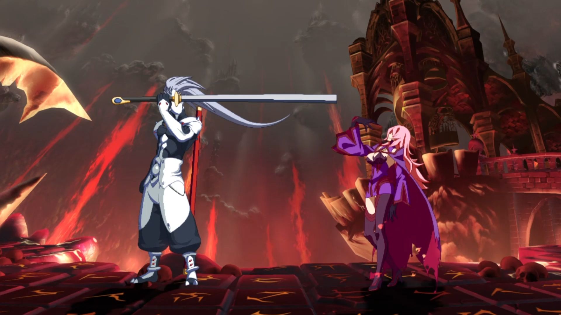 Вечер в Чистилище (Hakumen vs Nine) [Blazblue Centralfiction, 2017, PS4 Pro]