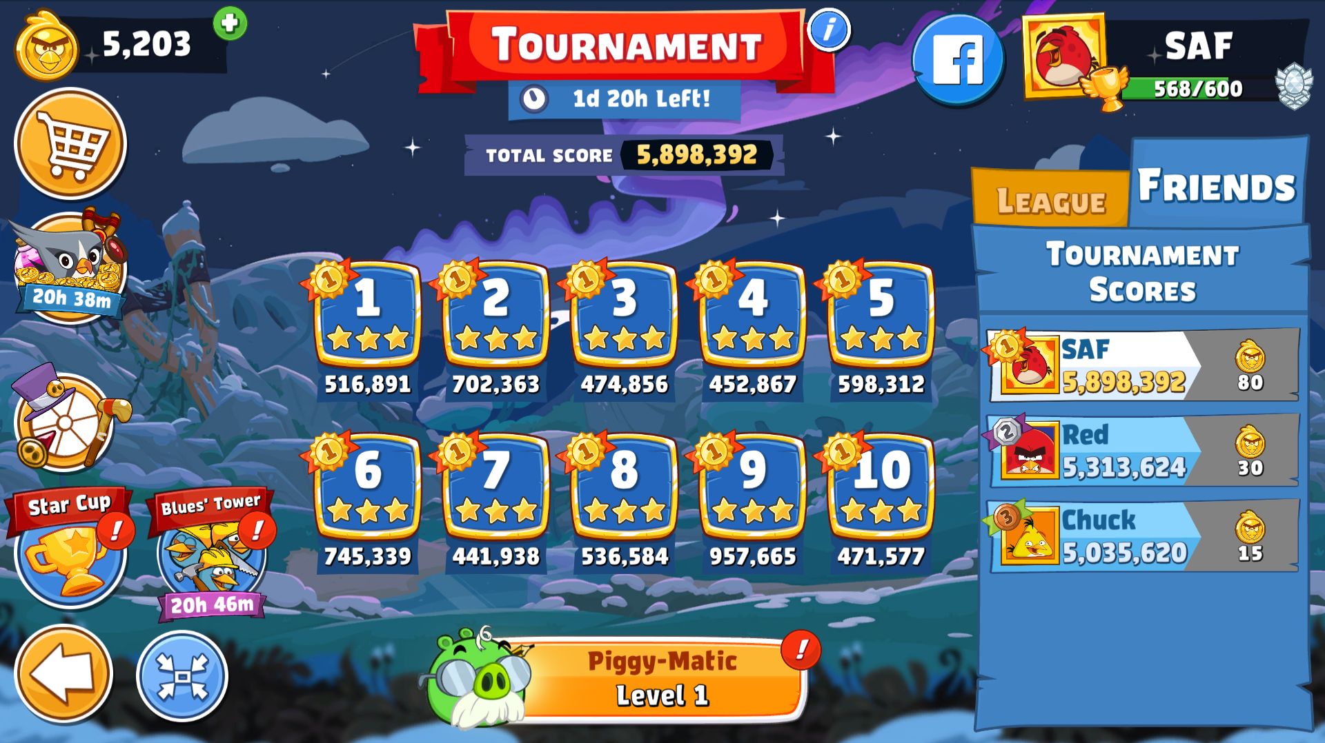 Angry Birds Friends. Турнир (05.02.2026). Все уровни 3 звезды. Прохождение от SAFa. смотреть онлайн