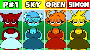 INCRDIBOX SPRUNKI: HUMAN НО ВСЕ — SKY 🌌 VS OREN ⚔️ VS SIMON 👨🎤!