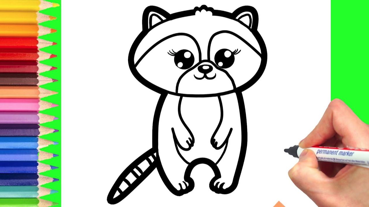 Мультик - раскраска для детей ЕНОТ. Учимся как рисовать ЕНОТА вместе с детьми смотреть онлайн