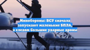 Минобороны: ВСУ сначала запускают маленькие БПЛА, а следом большие ударные дроны