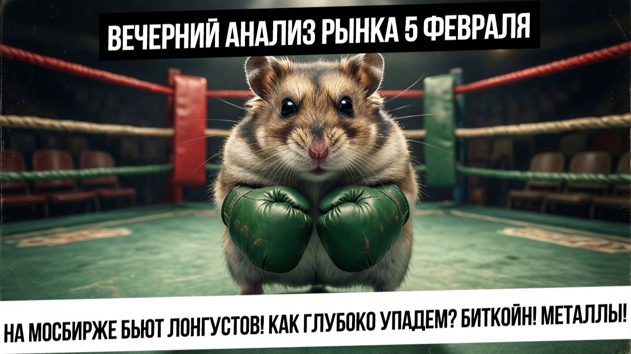 Вечерний анализ рынка 5 февраля. Сколько будет падение индекса IRUS? Что с металлами и биткойном?