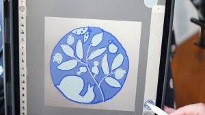 композиция в круге - улитка и ветка версия