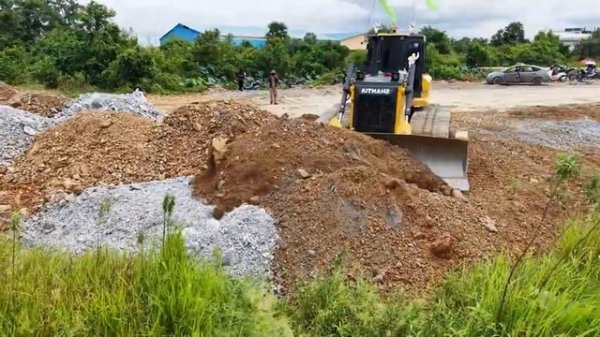 DH17C3 Bulldozer & 5T Dump Truck Building a New Landfill Together Mix Video
