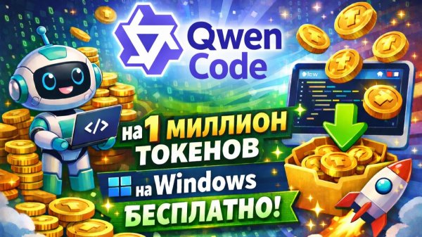 Qwen Code на 1 миллион токенов на windows бесплатно