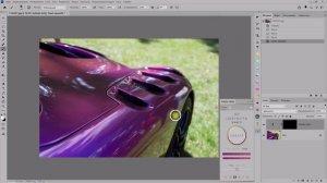 Как за 30 секунд в фотошопе удалить разноцветные блики с крыла автомобиля