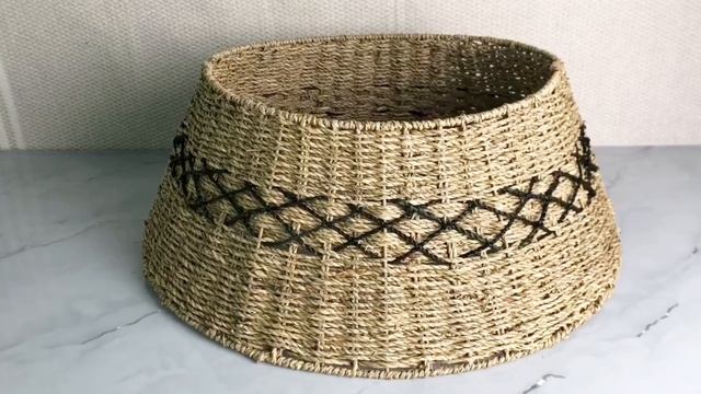 Разборная корзина для декорирования основания ёлки ПЛЕТЁНАЯ СКАЗКА, джут, 23х60 см, 13402