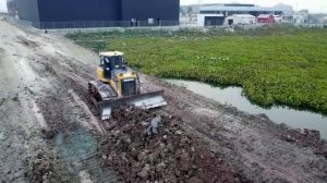 Heavy Dozer Sinking in Mud While Connecting The Road