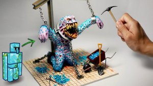 Как сделать АЛМАЗНОГО ГОЛЕМА из Майнкрафта. Диорама, лепка