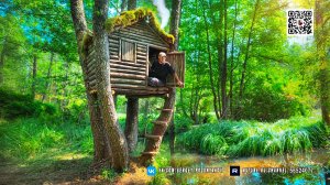 Уютный Бушкрафт домик на Дереве над Водой. Ночевка, Рыбалка и Навыки Выживания