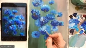 Акрил. Васильки