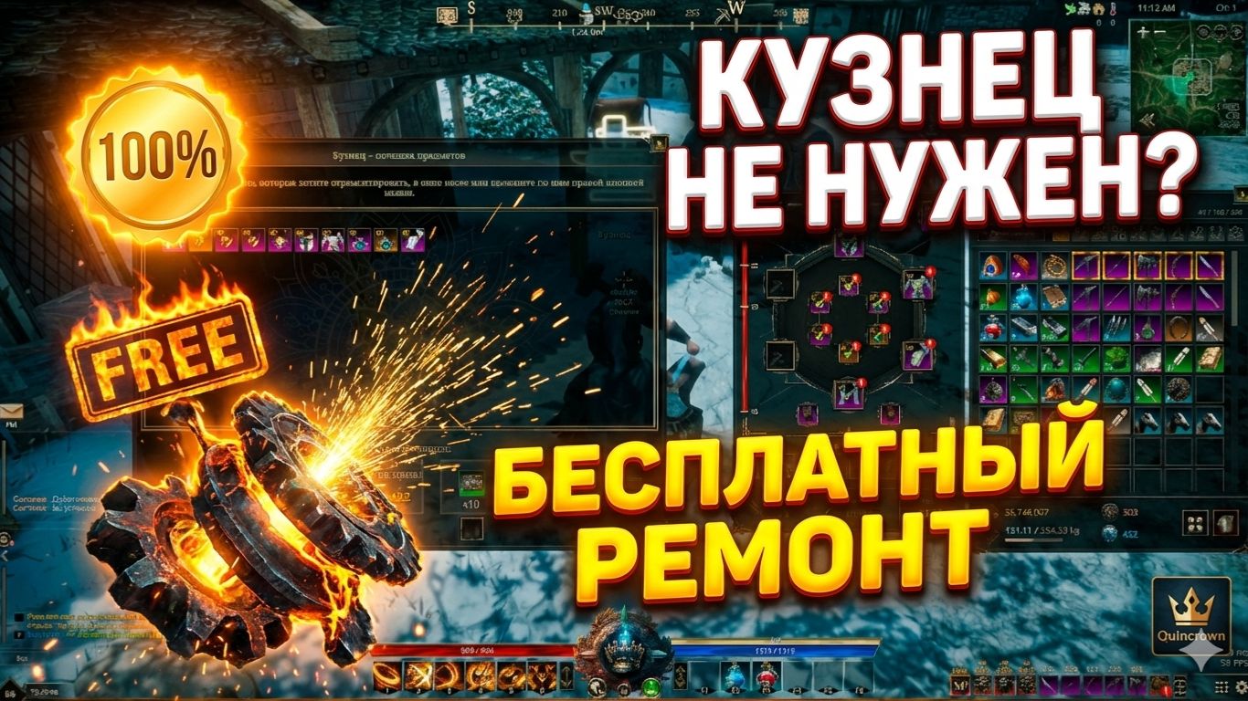 КУЗНЕЦ НЕ НУЖЕН? Как чинить броню и оружие в The Quinfall БЕСПЛАТНО. смотреть онлайн