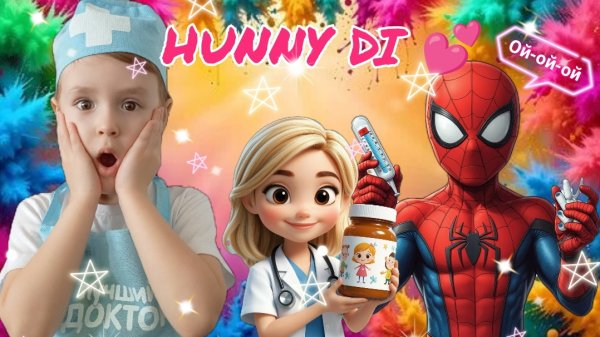 ✨Человек-паук и Диана✨ Играем в доктора. Видео для детей. Hunny Di💕