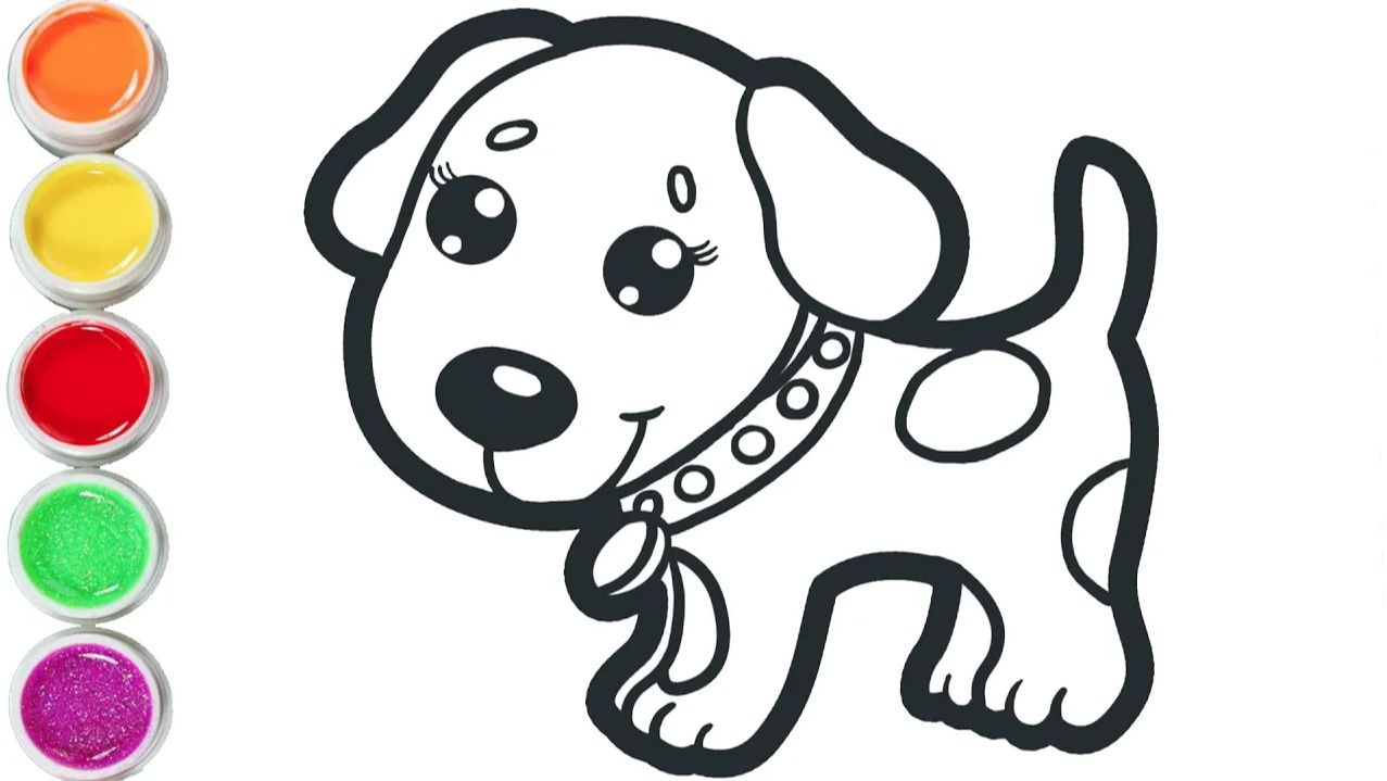 Мультик - раскраска для детей СОБАЧКА. Учимся как рисовать СОБАКУ и другие рисунки вместе с детьми. смотреть онлайн