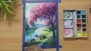 Мастер-класс по рисованию акварелью весеннего пейзажа в стиле студии Гибли