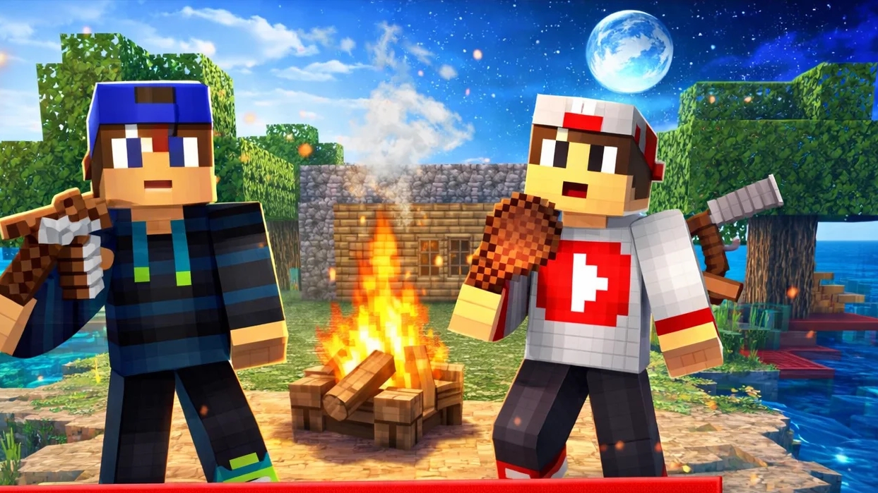 Выжывание на острове 28 дней с Лисёнком день-5 в Майнкрафт {Белчёнок}