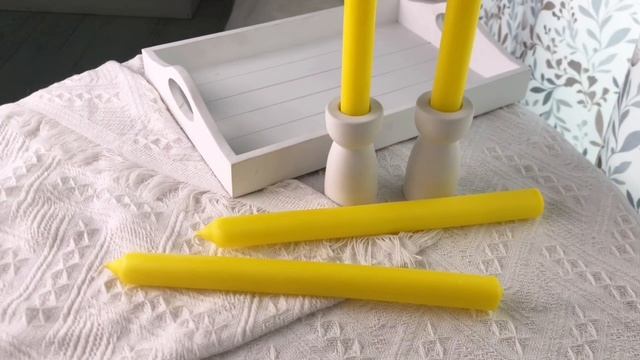 Свечи классические, жёлтые, 2х25 см, 4 шт., 011404-свеча