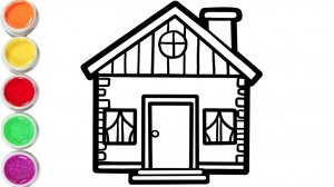 Мультик - раскраска для детей ДОМ. Учимся как рисовать ДОМИК вместе с детьми // РИСОВАШКА ТВ