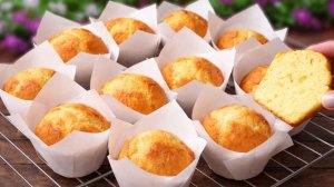 Воздушные кексы со сгущенным молоком за 5 минут | супер нежные и высокие