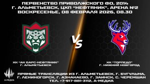 08.02.2026 г., ХК "АК БАРС-НЕФТЯНИК" (г. Альметьевск) - ХК "ТОРПЕДО" (г. Нижний Новгород)