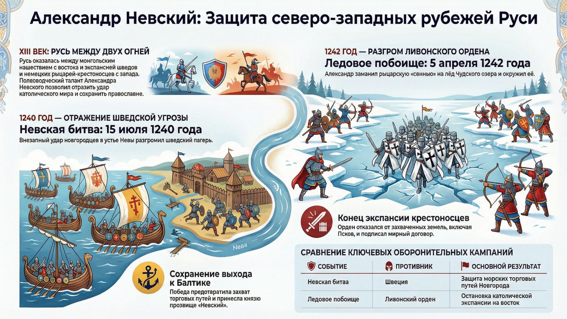 История России 6 класс Параграф 24 - 25 Отражение агрессии с запада краткий пересказ