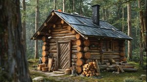 Построил хижину мечты за два года. Жизнь в лесу. Бушкрафт