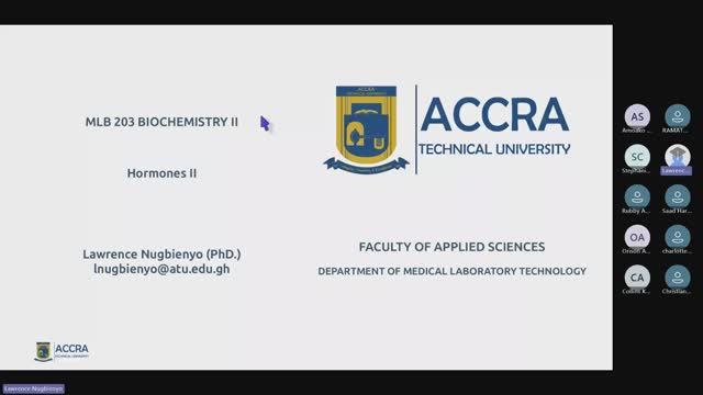 MLB 203 Biochemistry II (Part-Time): Hormones-II
